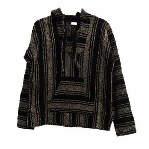 Megalopolis Kids Black Gray Hoodie Jacket Long Sleeve Pullover Pocket Size M